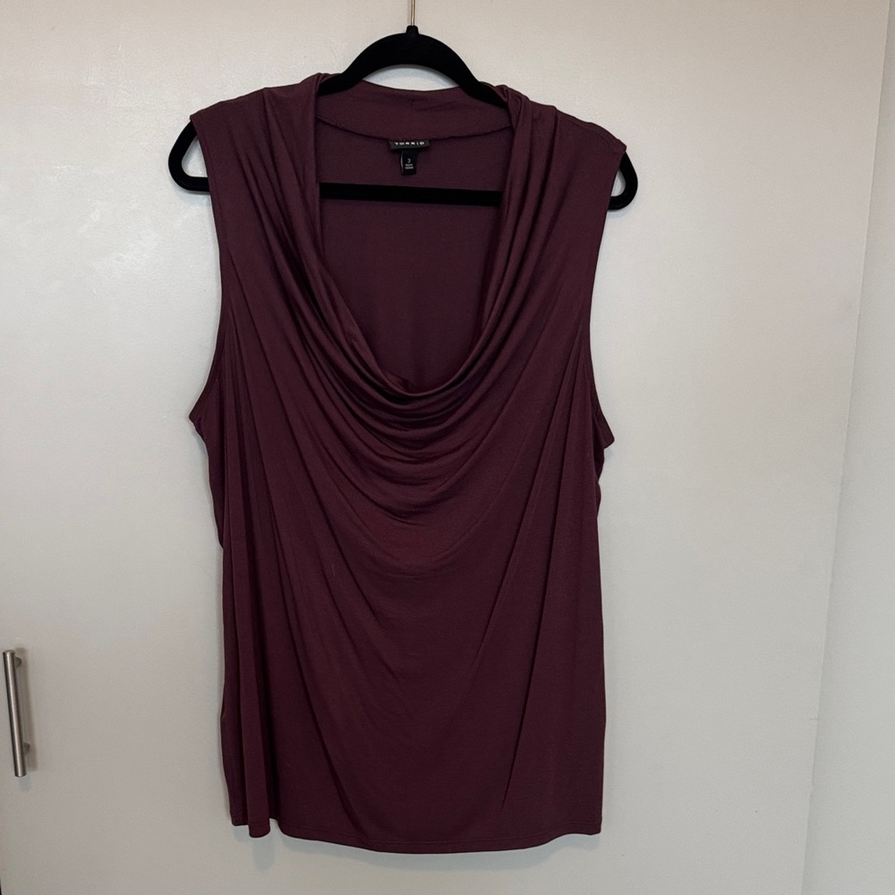 Torrid Plum Drape Neck Blouse